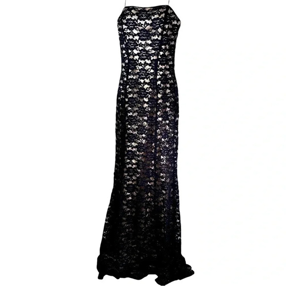 -NWT Dave and Johnny Black and Nude Luxury Prom/ Wedding size 9/10 - Picture 1 of 6